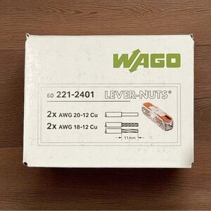 60pk Wago 221-2401 Inline Splicing Wire Connector Lever Nuts